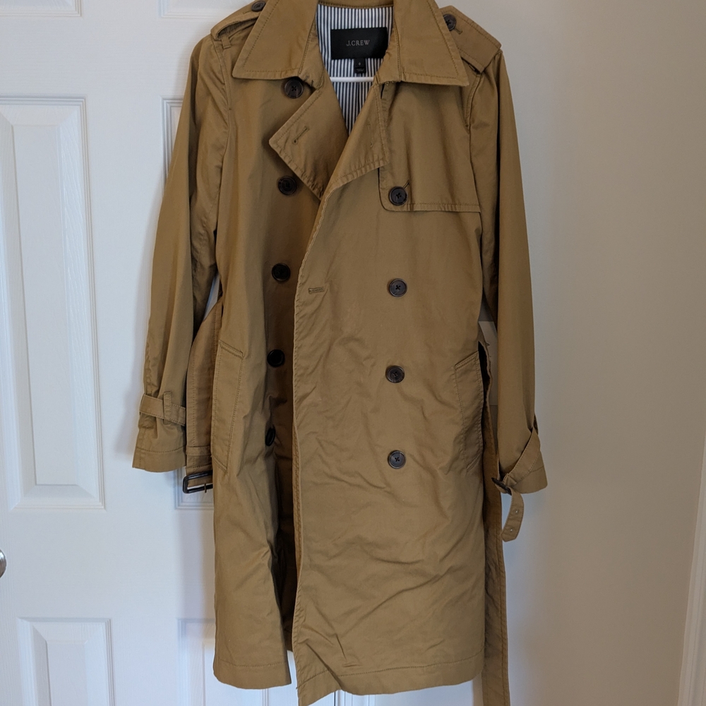 Tan Double-Breasted Trench Coat - Picture 4 of 8